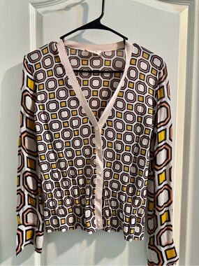 Tory Burch Geometric Navy, Mustard & Blush Shell